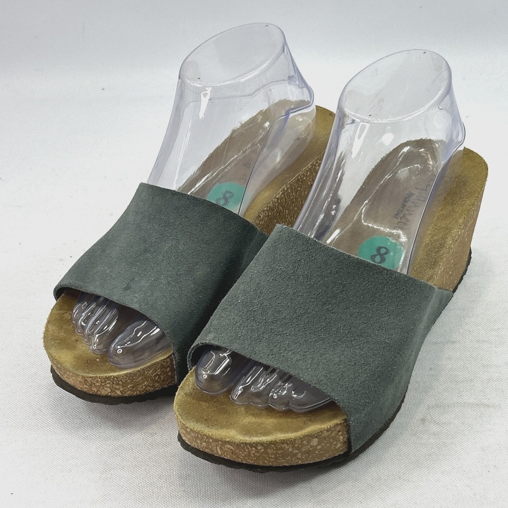 A. Giannetti Women's Sz 8 Slides Gray Suede Made In Italy